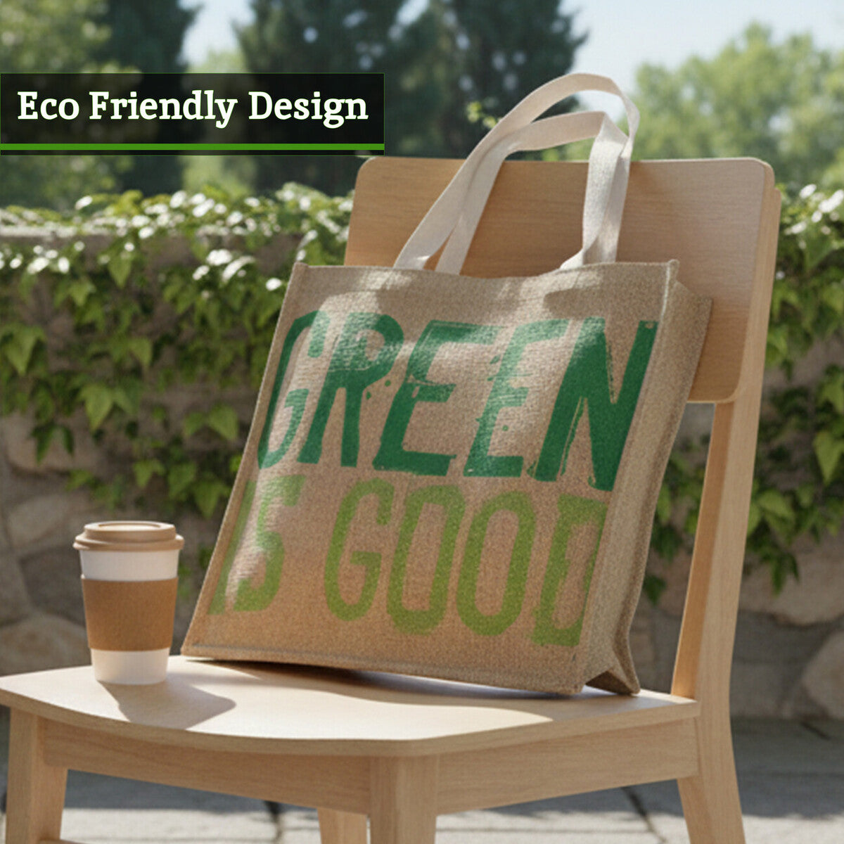 Green Is Good Jute Shopping Bag | Jade