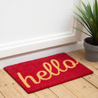 Red Hello Doormat | Coir