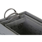 Set of 3 Lattice Grey Rectangular Storage Baskets | Lida
