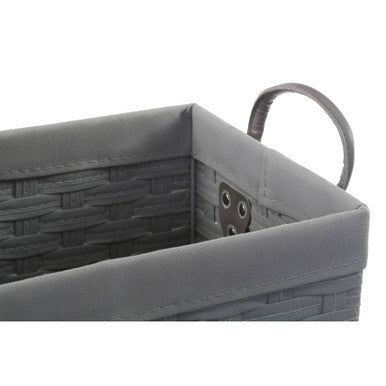 Set of 3 Lattice Grey Rectangular Storage Baskets | Lida