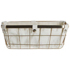 Small Gold Finish Wire Storage Basket with Lining | Harga