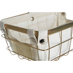 Small Gold Finish Wire Storage Basket with Lining | Harga