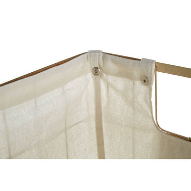 Medium Gold Finish Wire Storage Basket with Lining | Harga