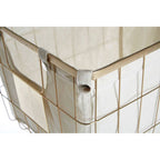 Medium Gold Finish Wire Storage Basket with Lining | Harga