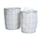 Set of Two Round Blue Wire Laundry Baskets | Harga