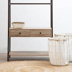 Set of Two Round Gold Wire Laundry Baskets | Harga