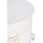 Round White Bamboo Laundry Hamper | Kankyo
