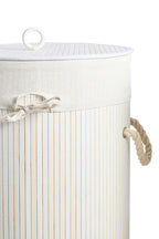 Round White Bamboo Laundry Hamper | Kankyo