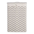 White and Grey Chevron Laundry Hamper | Kankyo