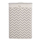 White and Grey Chevron Laundry Hamper | Kankyo