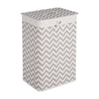 White and Grey Chevron Laundry Hamper | Kankyo