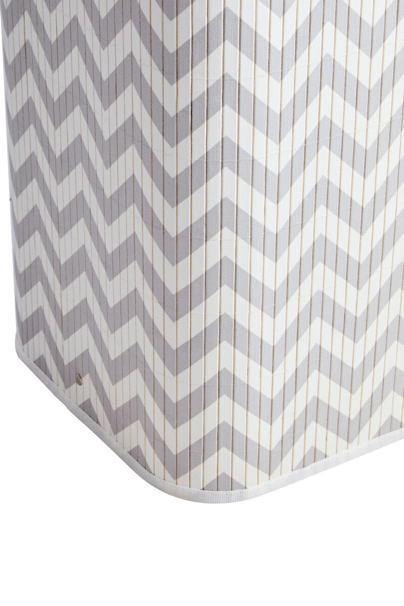 White and Grey Chevron Laundry Hamper | Kankyo