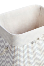 White and Grey Chevron Laundry Hamper | Kankyo