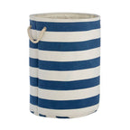 Blue and White Stripes Laundry Hamper | Nautical