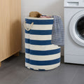 Blue and White Stripes Laundry Hamper | Nautical
