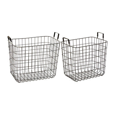 Set of 2 Black Wire Storage Baskets | Rowan