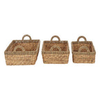 Set of 3 Seagrass Storage Baskets with Handles | Lidi