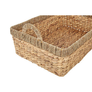 Set of 3 Seagrass Storage Baskets with Handles | Lidi