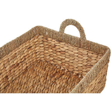 Set of 3 Seagrass Storage Baskets with Handles | Lidi