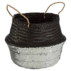 Solas Black and Silver Small | Seagrass Basket