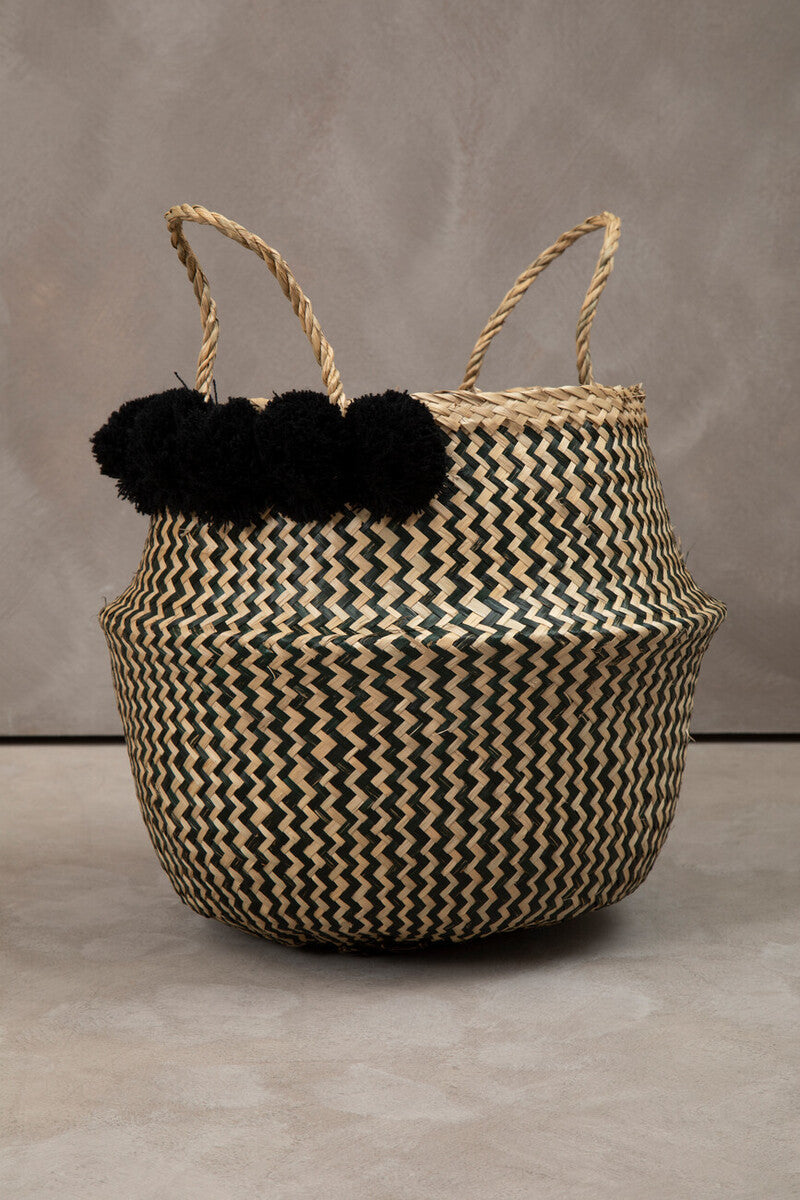 Pom Pom Seagrass Basket | Lidi