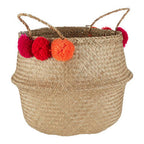 Small Seagrass Pom Pom Basket | Solas