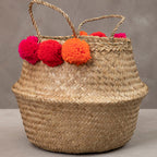 Small Seagrass Pom Pom Basket | Solas