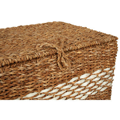 Set of Three Rectangular Seagrass Baskets with Lids | Lidi