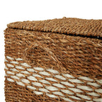 Set of Three Rectangular Seagrass Baskets with Lids | Lidi