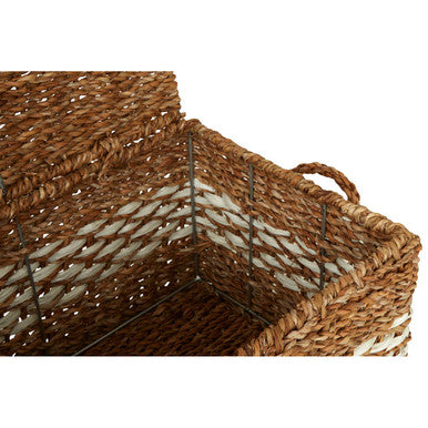 Set of Three Rectangular Seagrass Baskets with Lids | Lidi