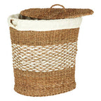 Lidi Seagrass Basket with Lid and Lining | Oval Multi