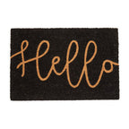 Hello Black Coir Doormat | Filta
