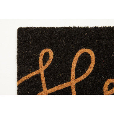 Hello Black Coir Doormat | Filta