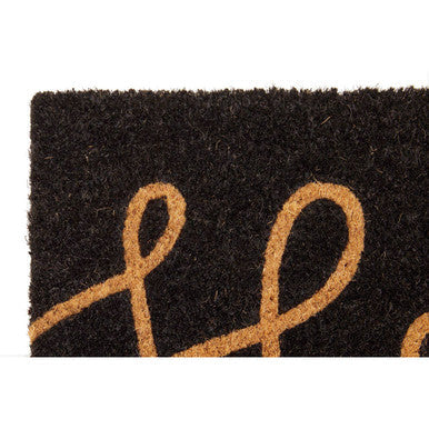Hello Black Coir Doormat | Filta