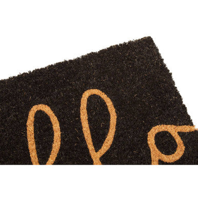 Hello Black Coir Doormat | Filta