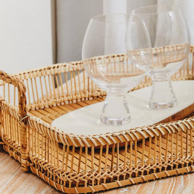 Rattan and Bamboo Natural Rectangular Tray | Ezell
