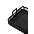 Black Rattan and Bamboo Rectangular Tray | Ezell
