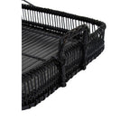 Black Rattan and Bamboo Rectangular Tray | Ezell