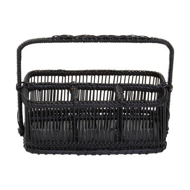 Black Rattan and Bamboo Caddy | Ezell