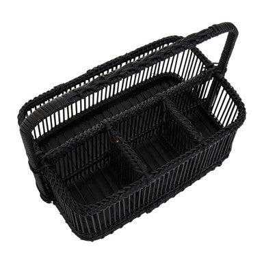 Black Rattan and Bamboo Caddy | Ezell