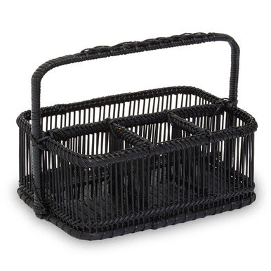 Black Rattan and Bamboo Caddy | Ezell