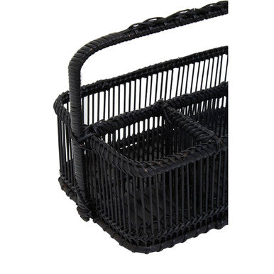Black Rattan and Bamboo Caddy | Ezell