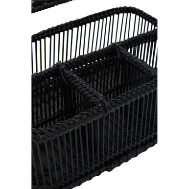 Black Rattan and Bamboo Caddy | Ezell