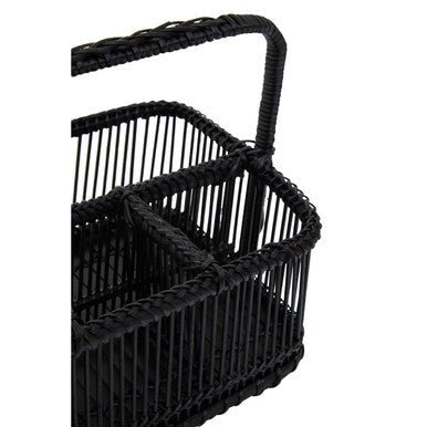 Black Rattan and Bamboo Caddy | Ezell