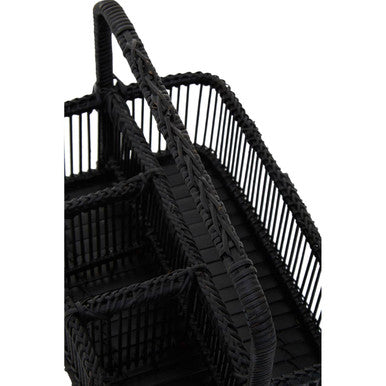 Black Rattan and Bamboo Caddy | Ezell