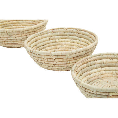 Lidi Set Of Three  Woven Palm Leaf Baskets