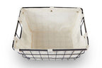 Medium Black Wire Storage Basket with Lining | Harga