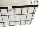 Medium Black Wire Storage Basket with Lining | Harga
