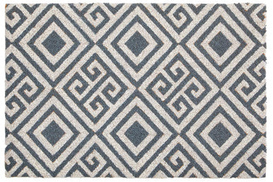 Blue and White Geo Coir Doormat | Filta