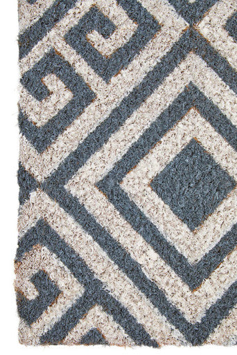 Blue and White Geo Coir Doormat | Filta